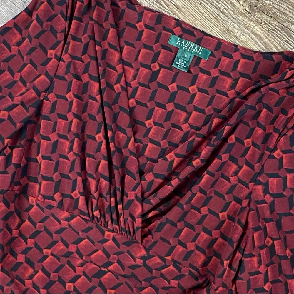 Patterned Red Dress - Picture 2 of 11